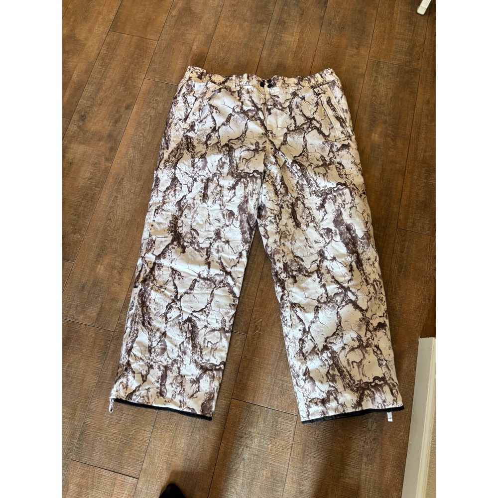 Natural Gear Snow Camo Insulated Hunting Pants Mens 2XL Quilted Lining White Bro
